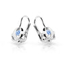 Dětské náušnice Danfil C2218 z bílého zlata s kamínkem Arctic Blue, zapínání klapka