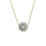 Zlatý dámský náhrdelník DF 4347 v kombinaci žlutého a bílého zlata, s řetízkem a brilianty