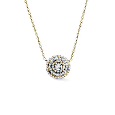 Zlatý dámský náhrdelník DF 4347 v kombinaci žlutého a bílého zlata, s řetízkem a brilianty