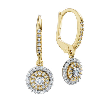 Náušnice DF 4348, v kombinaci žlutého a bílého zlata, s diamanty