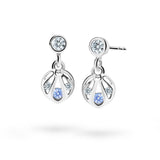 Dětské visací náušnice Danfil C2265 z bílého zlata s kamínkem Arctic Blue, zapínání balónek