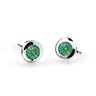 Dětské náušnice Danfil C1537 z bílého zlata s kamínkem Emerald Green, zapínání balónek