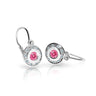 Dětské náušnice Danfil C2400 z bílého zlata s kamínkem Tcf Red, zapínání brizura