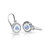 Dětské náušnice Danfil C2400 z bílého zlata s kamínkem Arctic Blue, zapínání brizura