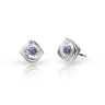 Dětské náušnice Danfil C1897 z bílého zlata s kamínkem Amethyst, zapínání balónek