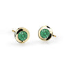 Dětské náušnice Danfil C1537 ze žlutého zlata s kamínkem Emerald Green, zapínání puzeta