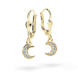 Dětské visací náušnice Danfil C2162 ze žlutého zlata s kamínky White, zapínání klapka