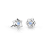 Dětské náušnice Danfil C2209 z bílého zlata s kamínkem Arctic Blue, zapínání puzeta