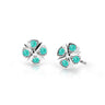 Dětské náušnice Danfil C2245 z bílého zlata s kamínky Mint Green, zapínání balónek