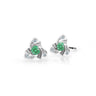 Dětské náušnice Danfil C2203 z bílého zlata s kamínkem Emerald Green, zapínání balónek