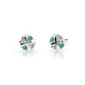 Dětské náušnice Danfil C2153 z bílého zlata s kamínky Emerald Green, zapínání balónek