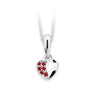 Dětský přívěsek Danfil srdíčka C2160 z bílého zlata s kamínky Ruby Dark
