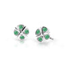 Dětské náušnice Danfil C2245 z bílého zlata s kamínky Emerald Green, zapínání balónek