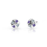 Dětské náušnice Danfil C2153 z bílého zlata s kamínky Amethyst, zapínání balónek