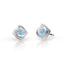 Dětské náušnice Danfil C1897 z bílého zlata s kamínkem Arctic Blue, zapínání balónek