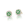 Dětské náušnice Danfil C2150 ze žlutého zlata s kamínky Emerald Green, zapínání balónek