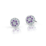 Dětské náušnice Danfil C2150 z bílého zlata s kamínky Amethyst, zapínání balónek