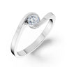 Zlatý zásnubní prsten DF 3070 z bílého zlata, s briliantem 0.25 ct