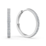 Dámské kruhové náušnice DF 2791 z bílého zlata, s diamanty