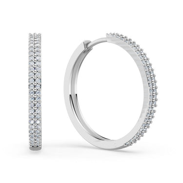 Dámské kruhové náušnice DF 2791 z bílého zlata, s diamanty