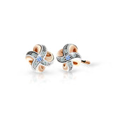 Dětské náušnice Danfil C2262 z růžového zlata s kamínky Arctic Blue, zapínání balónek