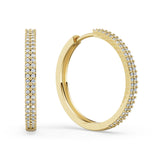 Dámské kruhové náušnice DF 2791 ze žlutého zlata, s diamanty