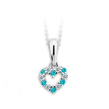 Dětský přívěsek Danfil srdíčko C2157 z bílého zlata s kamínky Mint Green