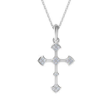 Zlatý dámský přívěsek DF 4201, bílé zlato, s diamanty