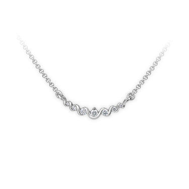 Zlatý dámský náhrdelník DF 4216, bílé zlato, s brilianty