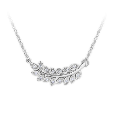 Zlatý dámský náhrdelník DF 4217, bílé zlato, s brilianty