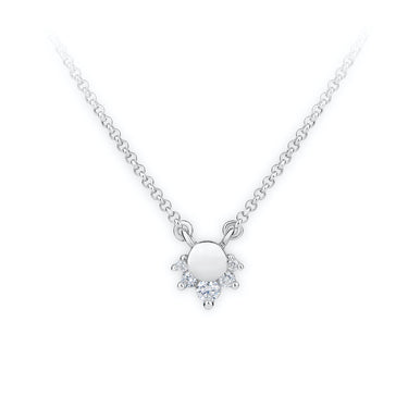 Zlatý dámský přívěsek DF 4225, bílé zlato, s řetízkem a brilianty