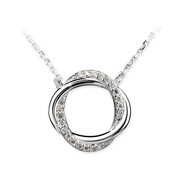 Zlatý Dámský Náhrdelník DF 4133, bílé zlato, s briliantem