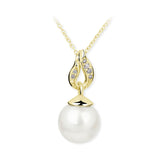 Zlatý perlový přívěsek DF 3153, žluté zlato, diamanty