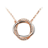 Zlatý Dámský Náhrdelník DF 4133, růžové zlato, s briliantem