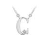 Zlatý dámský náhrdelník DF 4508, písmenko C, bílé zlato, s brilianty