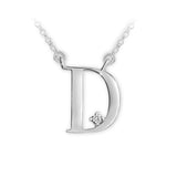 Zlatý dámský náhrdelník DF 4509, písmeno D,  bílé zlato, s briliantem