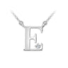 Zlatý dámský náhrdelník DF 4510, písmenko E, bílé zlato, s řetízkem a briliantem