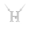 Zlatý dámský náhrdelník DF 4513, písmenko H, bílé zlato, s řetízkem a briliantem