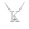 Zlatý dámský náhrdelník DF 4516, písmenko K, bílé zlato, s řetízkem a briliantem