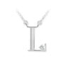 Zlatý dámský náhrdelník DF 4517, písmeno L, bílé zlato, s řetízkem a briliantem