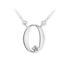 Zlatý dámský náhrdelník DF 4520, písmenko O, bílé zlato, s řetízkem a briliantem