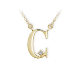 Zlatý dámský náhrdelník DF 4508, písmenko C, žluté zlato, s brilianty