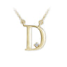 Zlatý dámský náhrdelník DF 4509, písmeno D, žluté zlato, s briliantem
