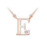 Zlatý dámský náhrdelník DF 4510, písmenko E, růžové zlato, s řetízkem a briliantem