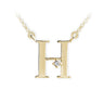 Zlatý dámský náhrdelník DF 4513, písmenko H, žluté zlato, s řetízkem a briliantem