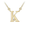 Zlatý dámský náhrdelník DF 4516, písmenko K, žluté zlato, s řetízkem a briliantem