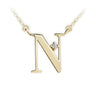 Zlatý dámský náhrdelník DF 4519, písmeno N, žluté zlato, s řetízkem a briliantem