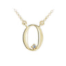 Zlatý dámský náhrdelník DF 4520, písmenko O, žluté zlato, s řetízkem a briliantem