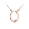 Zlatý dámský náhrdelník DF 4520, písmenko O, růžové zlato, s řetízkem a briliantem