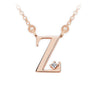 Zlatý dámský náhrdelník DF 4531, písmenko Z, růžové zlato, s řetízkem a briliantem